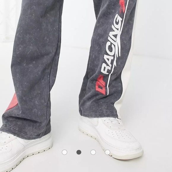 NWOT asos design DF racing gray, red, cream sweat pants B55 - Picture 4 of 9